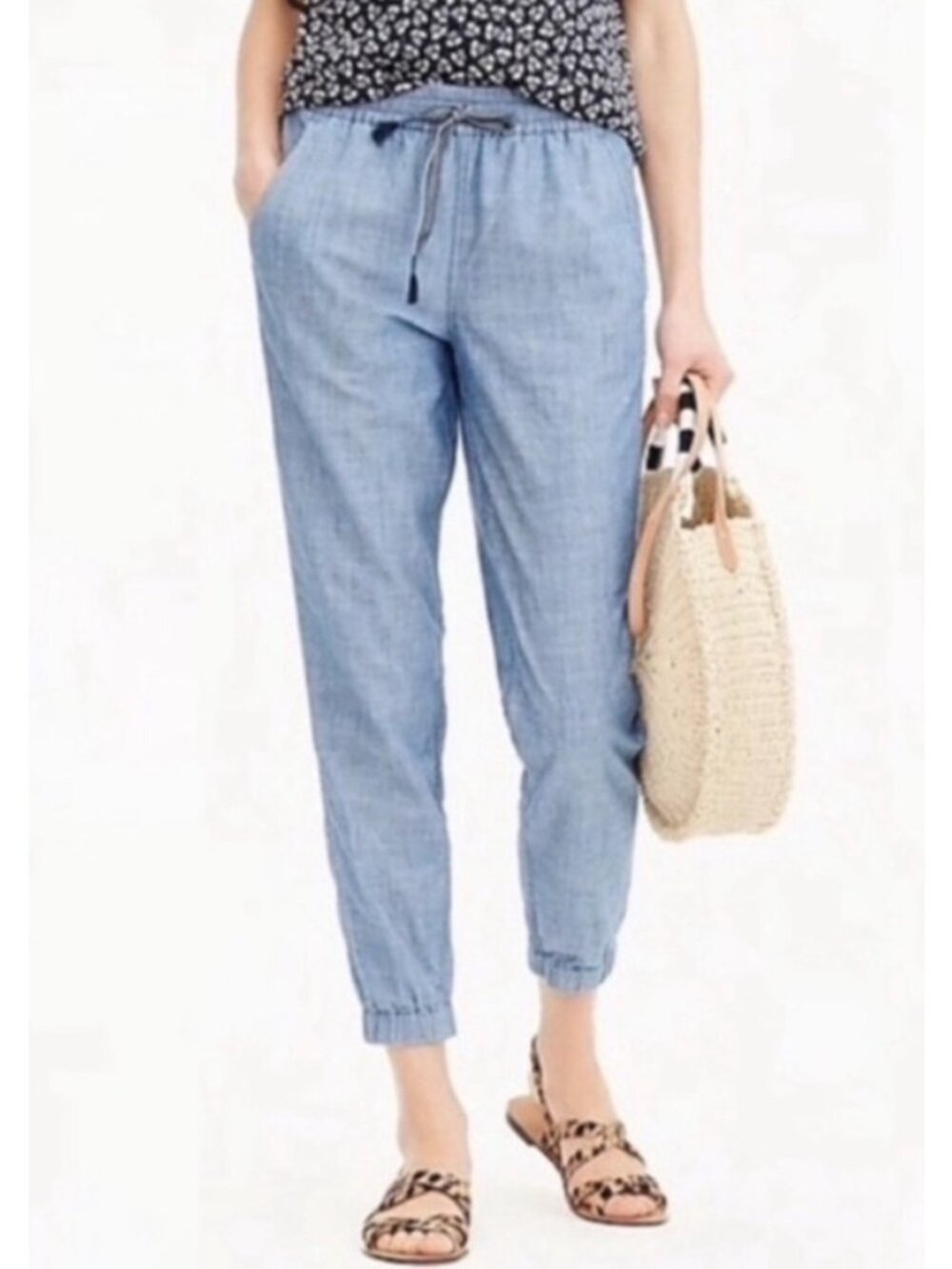 J. Crew Point Sur Seaside Drawstring Pant in Chambray